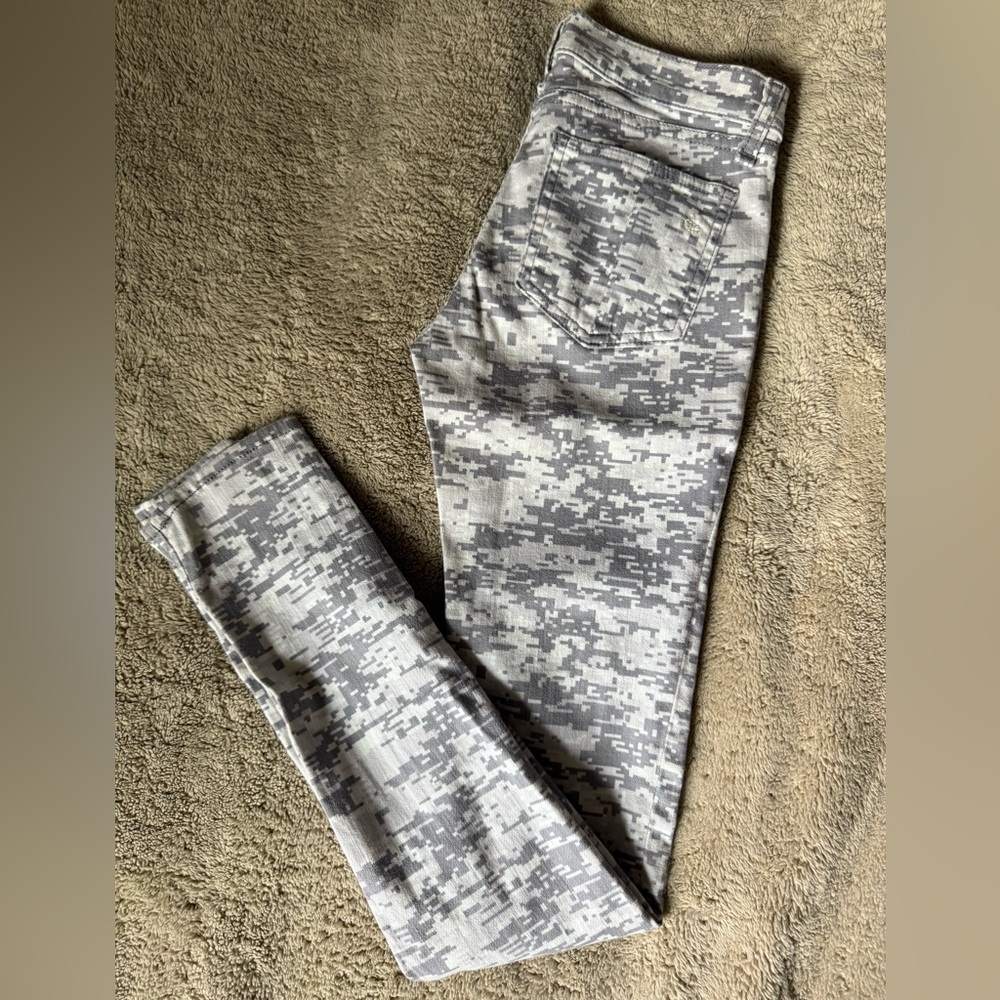rag & bone Gray Digital Camo Skinny Jeans